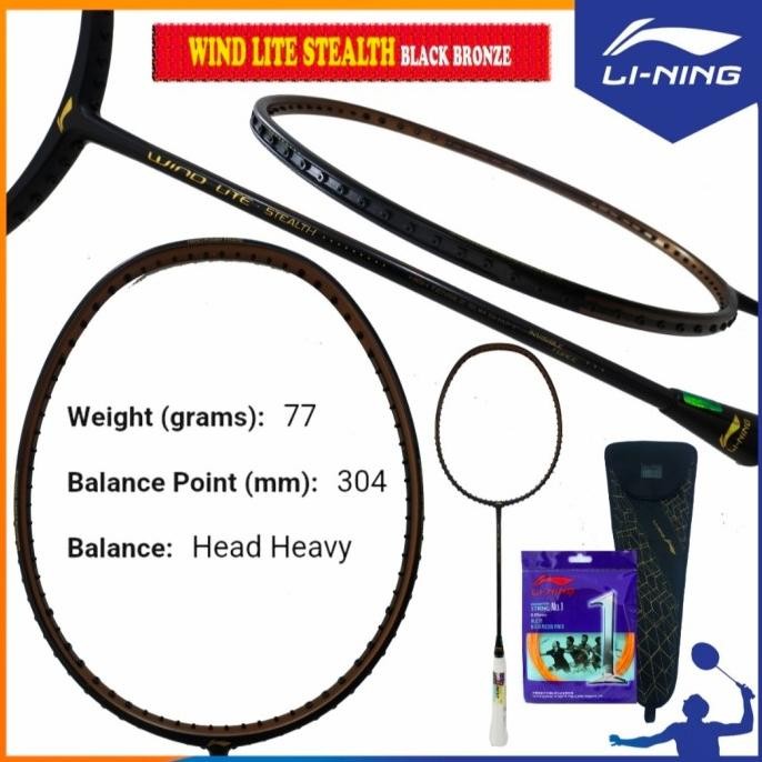 Terjangkau Raket Badminton Lining Wind Lite Stealth 77 Gram