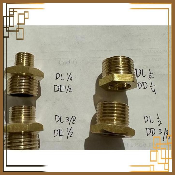 [SMM] VERLOP RING 1/2" X 1/4" KUNINGAN VERLOP RING 1/2" X 3/8" DOUBLE NEPEL
