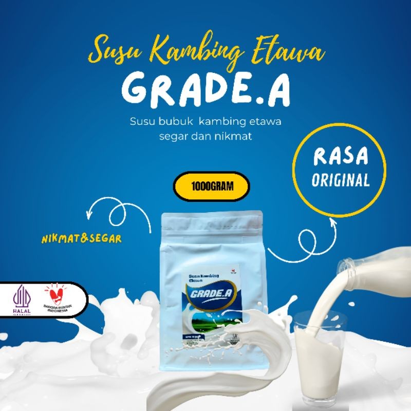 

1000GR SUSU KAMBING ETAWA ASLI KADAR SUSU 60% GRADE.A RASA ORIGINAL