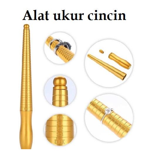 Tongkat stick alat ukur cincin tools ring ukuran sizer finger logam US