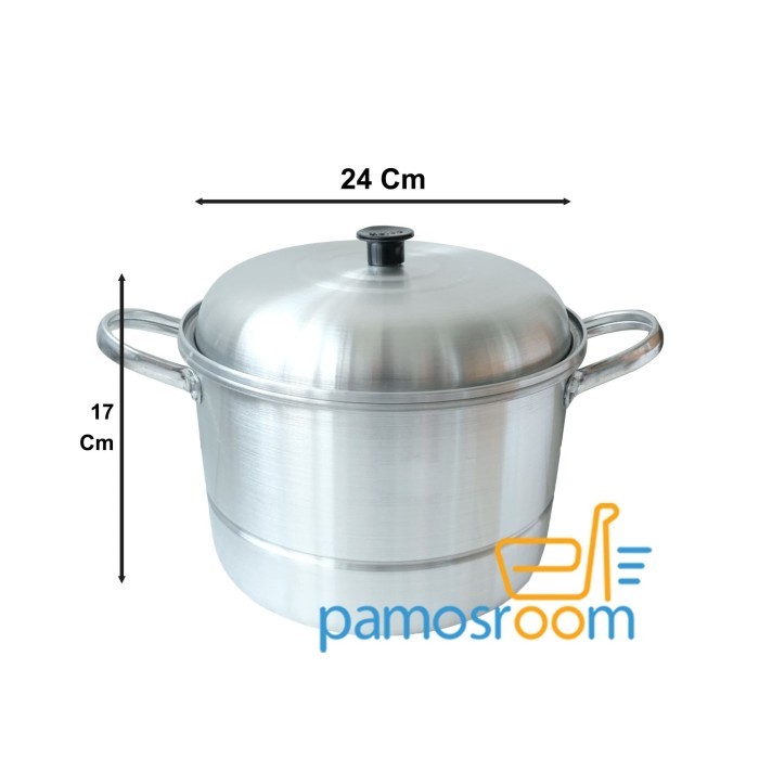 U 24 CM DANDANG SERBAGUNA / PANCI STEAMER ALUMUNIUM MERK HALCO 24CM
