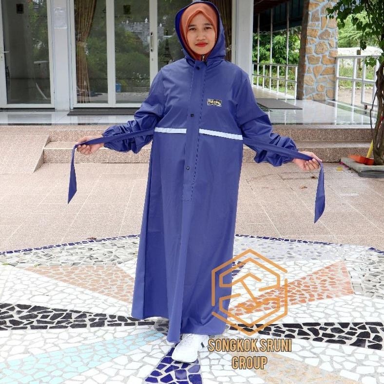 ORIGINAL JAS HUJAN GAMIS MUSLIMAH SYARI SRUNI PREMIUM RAINCOAT BAHAN PVC 025 TEBAL ELASTIS LENTUR KU