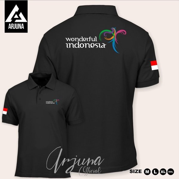 Polo Shirt Wonderful Indonesia Baju Kaos Kerah Logo Pariwisata Wonderful Indonesia