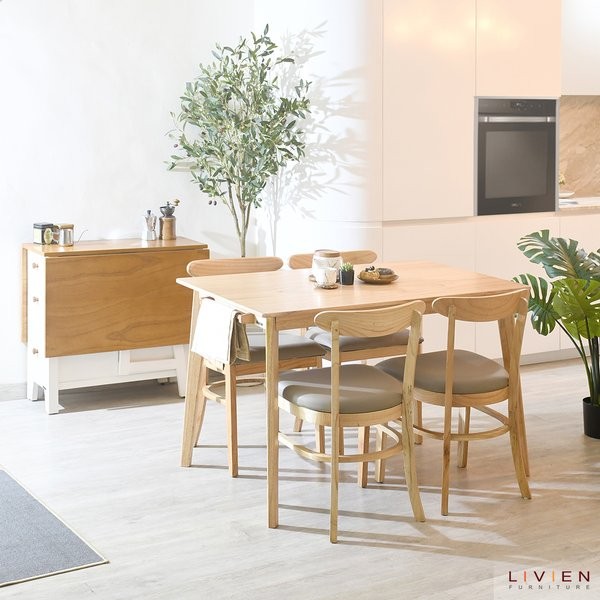 Meja Makan Minimalis - Meja Makan Set 4 Kursi - Meja Makan Nora SET - Meja Makan Cantik - LIVIEN