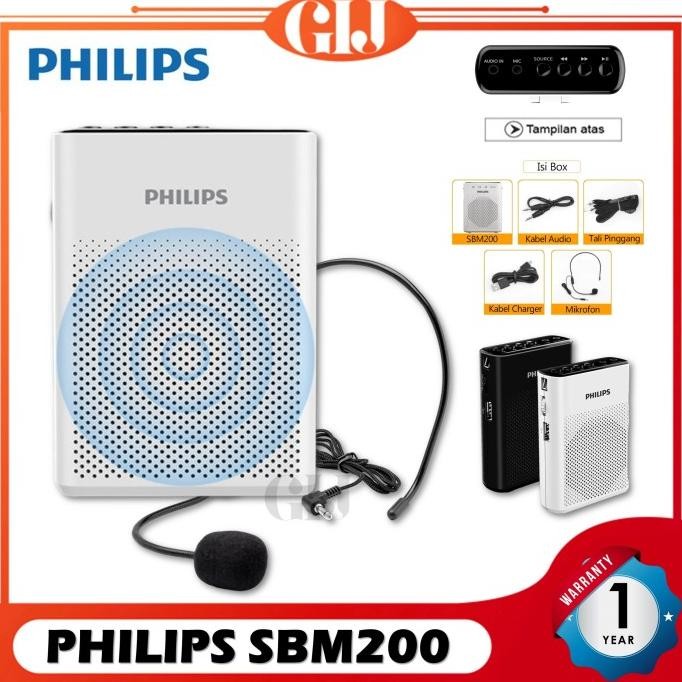 Philips SBM200 Speaker Pinggang Mic Headset Waistband Original