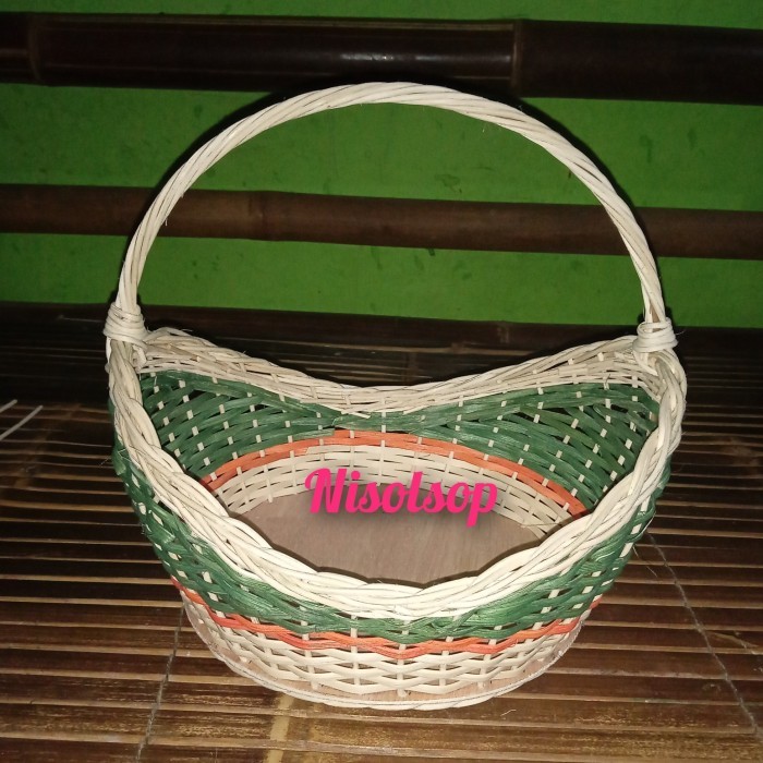 

Keranjang Parcel Buah Bulat Perahu/Multifungsi/Hampres Diameter 21Cm