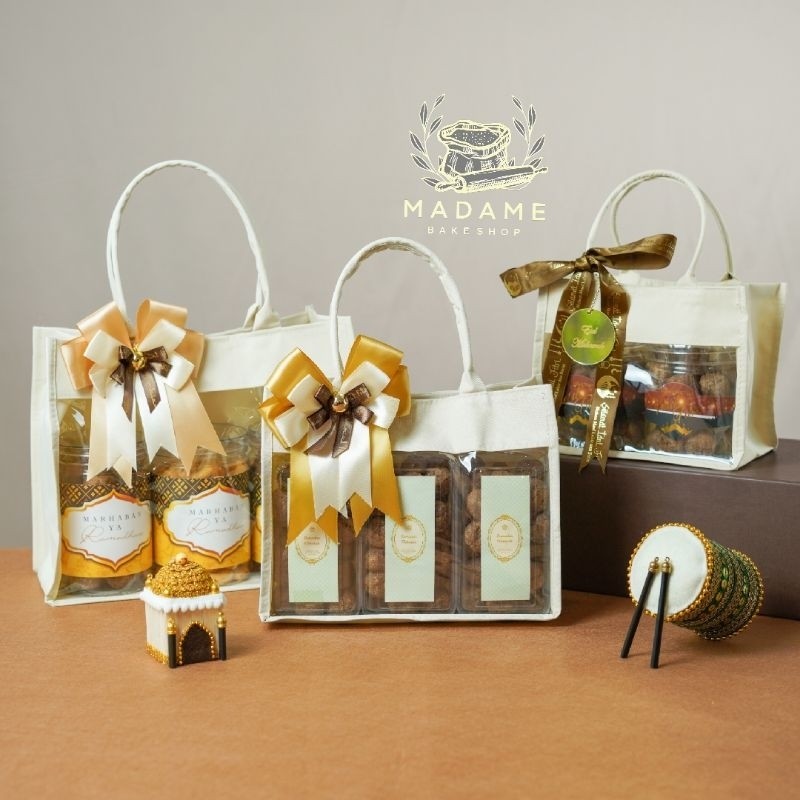 

Goodie Bag Tas Mika Kombinasi Hampers Muat Toples Jar Idul Fitri - Hijau / Cream Polos