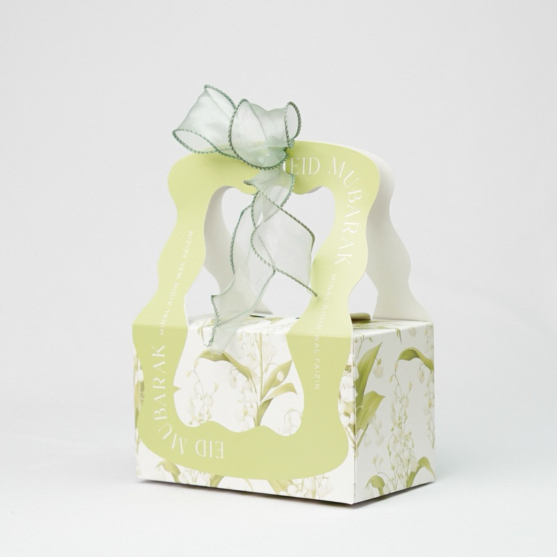 

Box Lebaran Hampers 2 Toples Tabung Box Kue Kering Idul Fitri Elegant Bunga Hijau