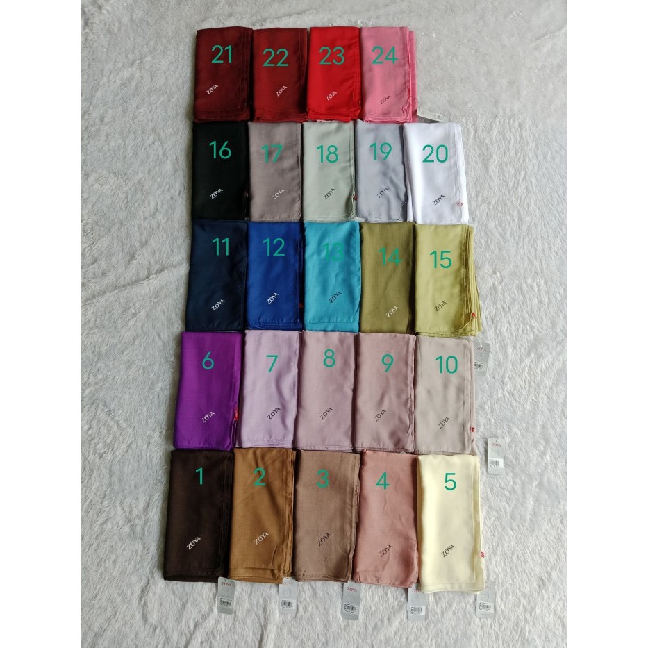kerudung segi empat zoya polos