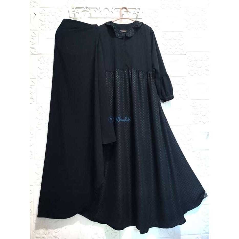 Murah Set Gamis Akhwat Syar'i Murah Embos Kotak FREE CADAR Wolfis Busui Non COD