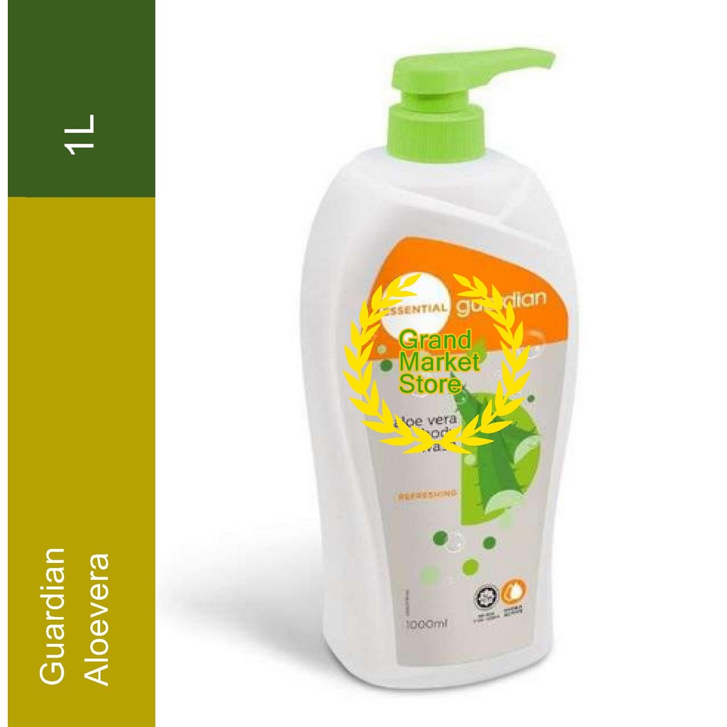 Guardian Essential Refreshing Aloe Vera Body Wash 1L Sabun Mandi Carir Aloevera 1000ml 1 Litre