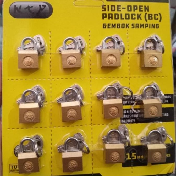 gembok kunci samping 15mm majesty lusinan (12pcs) / gembok koper kecil