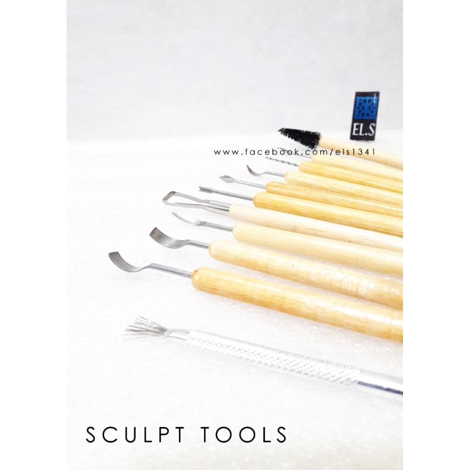 

Promo Sculpt Wooden Handle Steel Fit 11 pcs Clay Tools Set COD