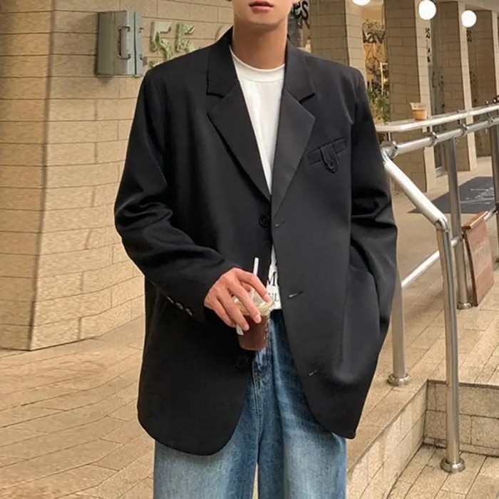 AppleDezign INCERUN Men Blazer Solid Color Lapel Long Sleeve Button Streetwear