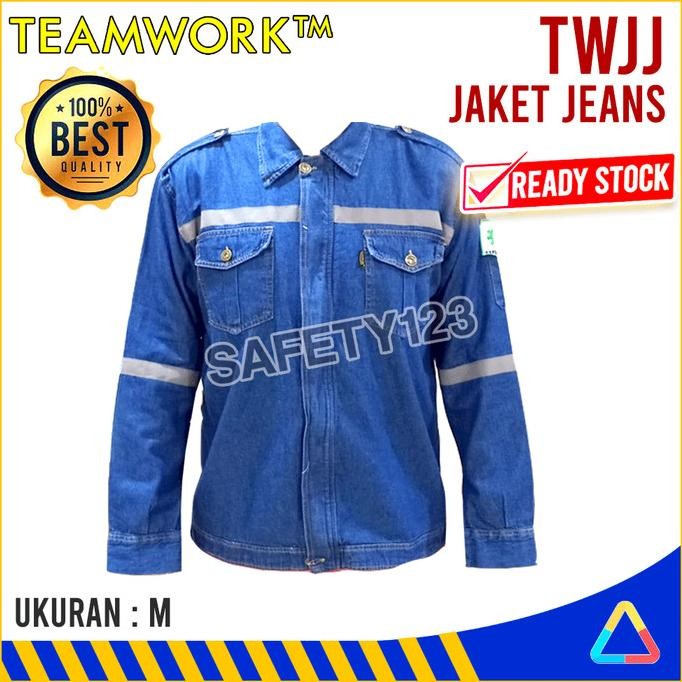 TWJJ TEAMWORK JAKET JEANS SAFETY JACKET DENIM BAJU ATASAN SELETING STOK TERBATAS