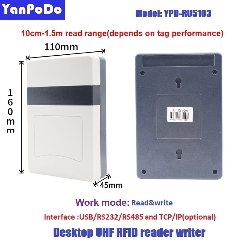Yanpodo 10CM-1.5M Desktop USB UHF RFID Reader Writer RS232