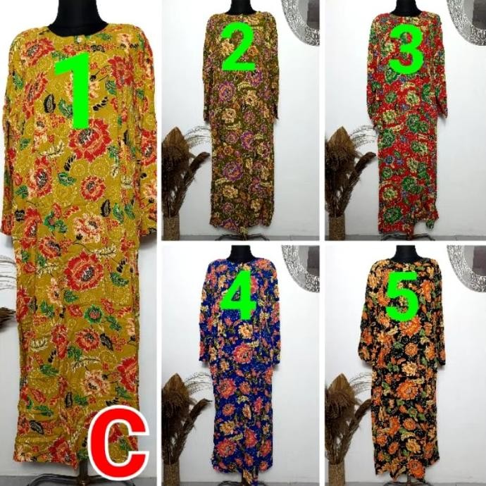 Grosir Daster Longdress Jumbo Kencana Ungu Label Hijau Lengan Panjang Vol.1