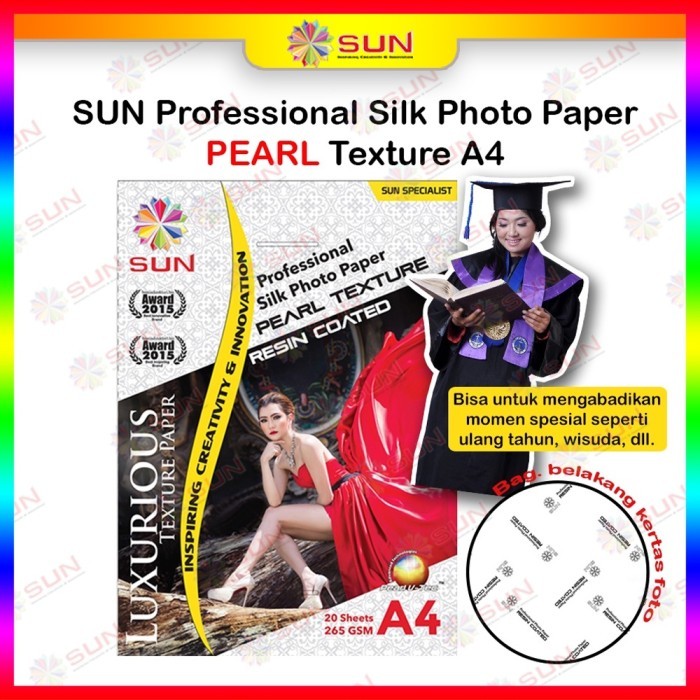 

Kertas Foto - SUN Professional Silk / Glossy Photo Paper 265 gsm A4
