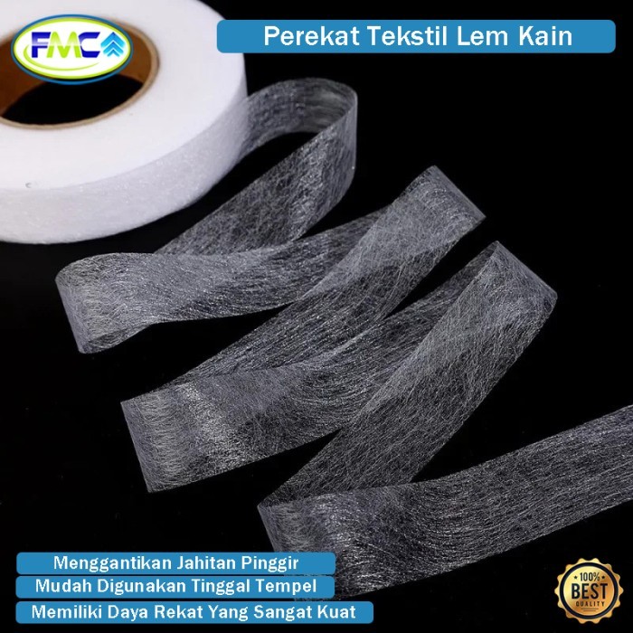 

Perekat Tekstil Lem Kain 2 Sisi Lem Hamming Tape Kain Adhesive Premium