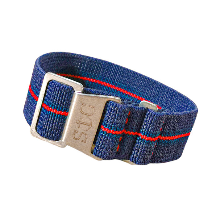 HOT SALE StrapGuy MN Style 22mm Navy Blue & Red Strap Stainless Hardware