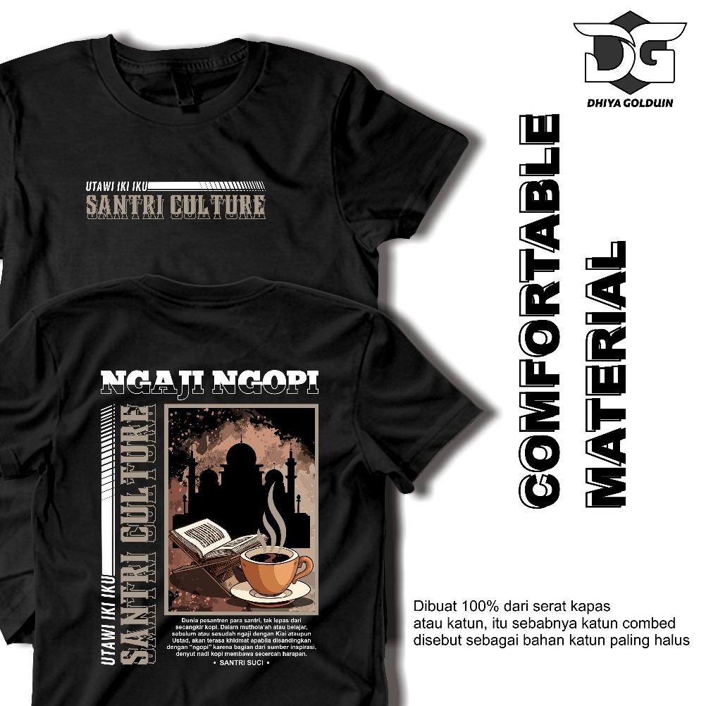Promo Kaos Santri Culture Kaos Dakwah Islami Kaos Pria Dewasa Distro Original 100% Katun Combed 30S 