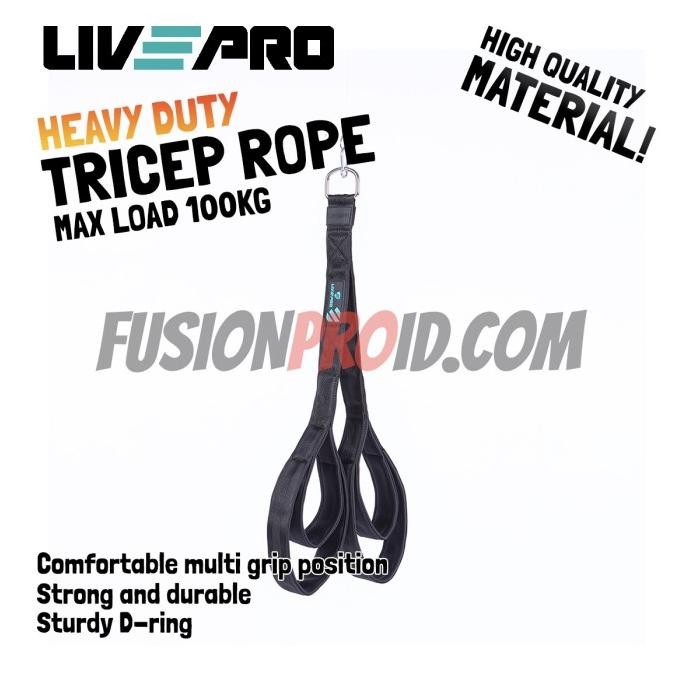 Tricep Rope Tali Latihan Triceps Handle Bar Fitnes Fitness Gym Livepro