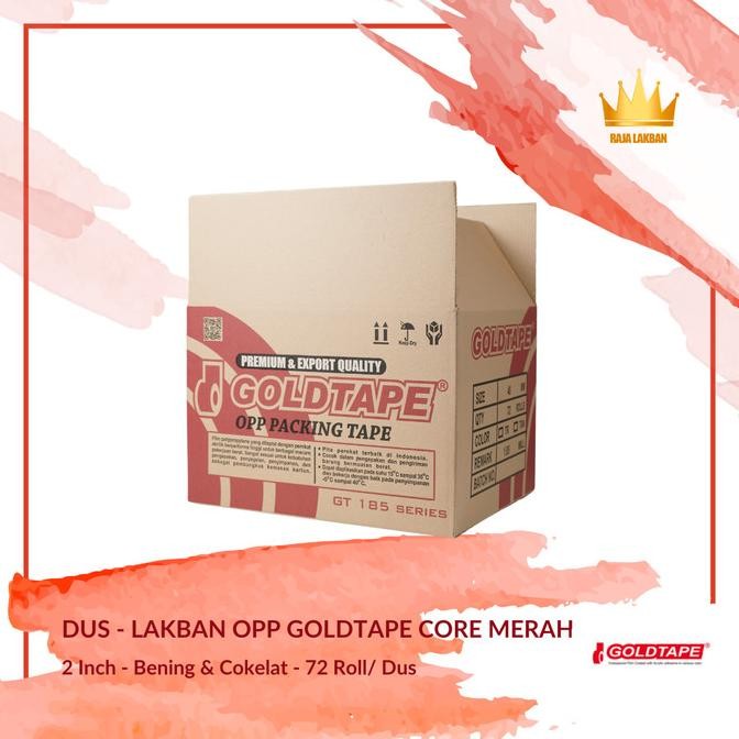 

LAKBAN GOLDTAPE / PLAKBAN GOLDTAPE OPP CORE MERAH 90 YARD - PER DUS ASLI