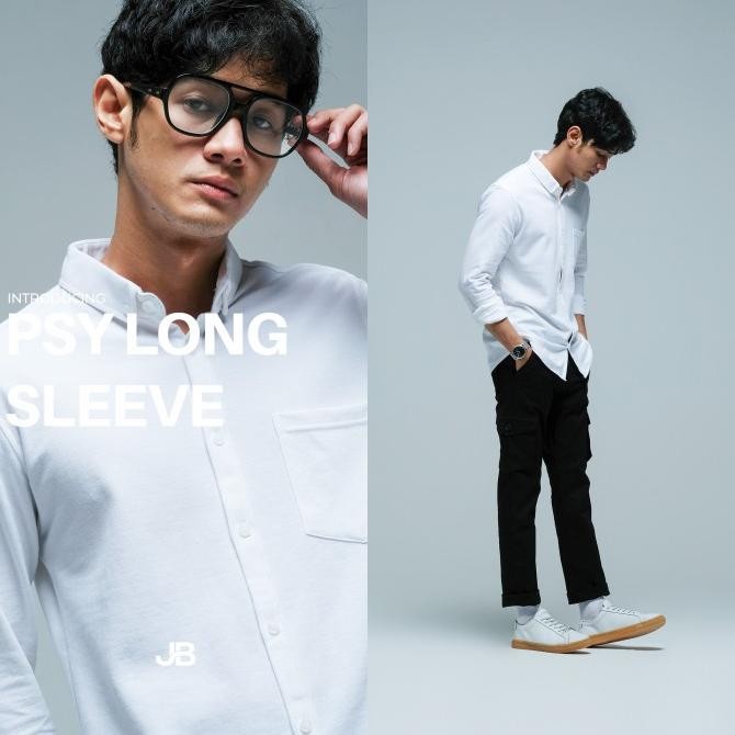 Kemeja Pria Jb Psy Long Shirt White