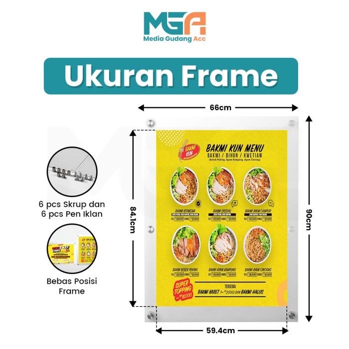 Sale Frame Dinding Akrilik / Bingkai / Display Poster Akrilik A1