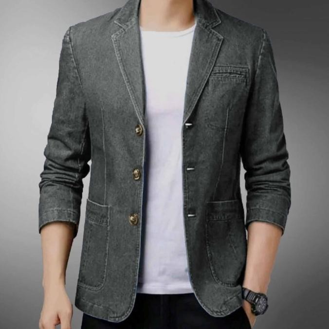 [JAS BLAZER JEANS DENIM AUSTIN SC] blazer pria denim varian warna