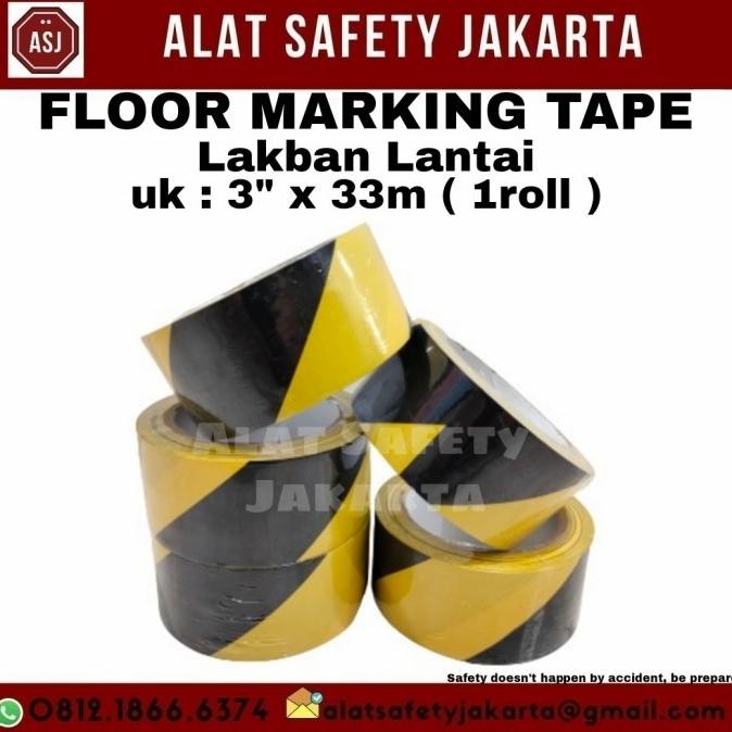 

LAKBAN LANTAI BARICADE FLOOR MARKING TAPE 3 X 25 METER ASLI