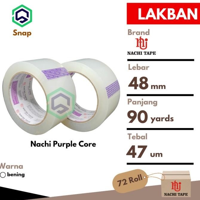 

LAKBAN PLAKBAN SOLASI NACHI BENING 1 DUS = 72 ROLL 2 INCH X 100 YARDS ASLI