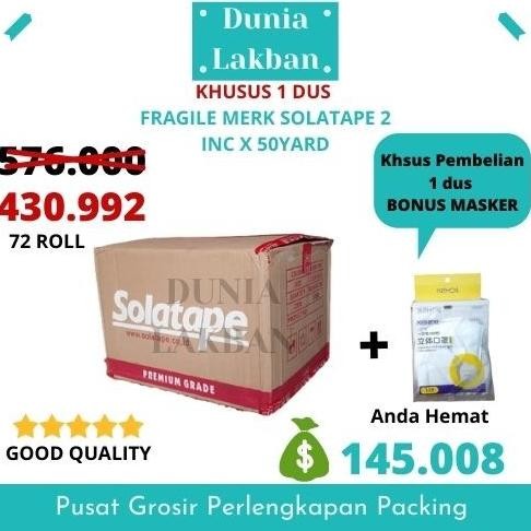 

LAKBAN FRAGILE / ISOLASI JANGAN DIBANTING / WARNA MERAH 1 DUS ASLI