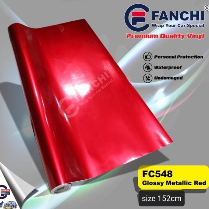 

Promo 152cm Sticker FANCHI FC548 Glossy Metallic Candy Red Lebar 152cm /m COD