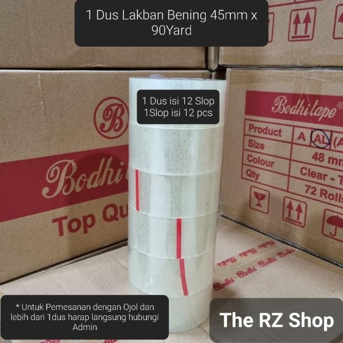 

LAKBAN BENING 45MM X 90YARD PER DUS, 1DUS LAKBAN BENING 90YARD ASLI