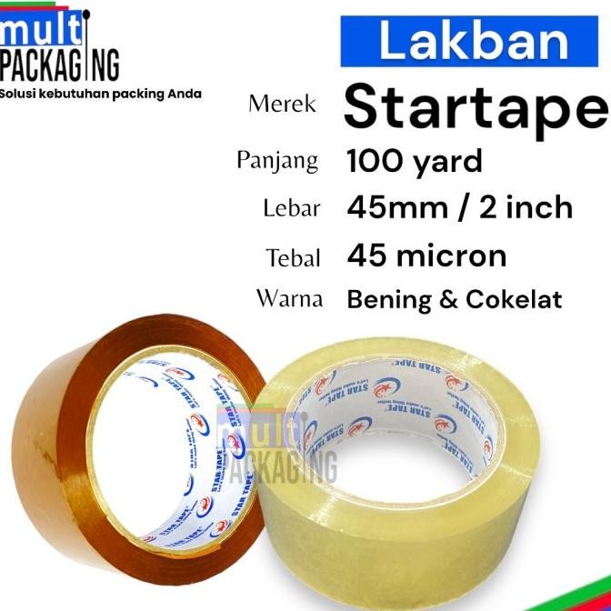 

LAKBAN BENING & COKLAT STAR TAPE 45MM X 100 YARD ASLI