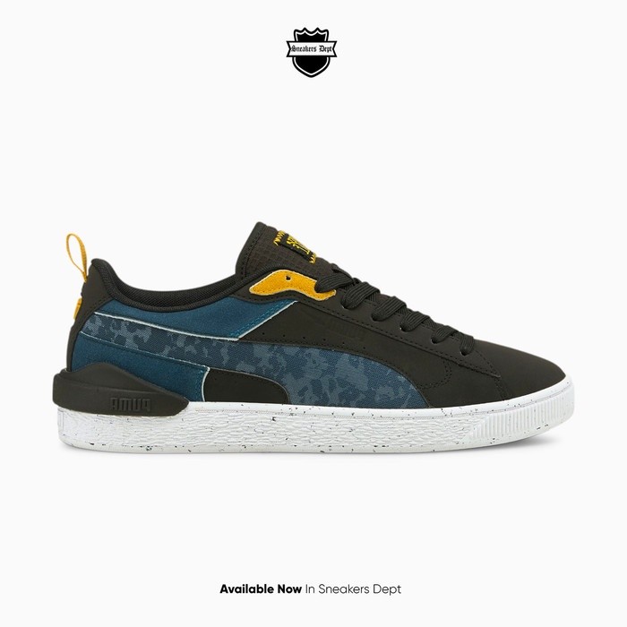 PUMA Sepatu Sneakers Pria PMA SUEDE BLOC FIRST MILE BLACK BLUE ORIGINAL