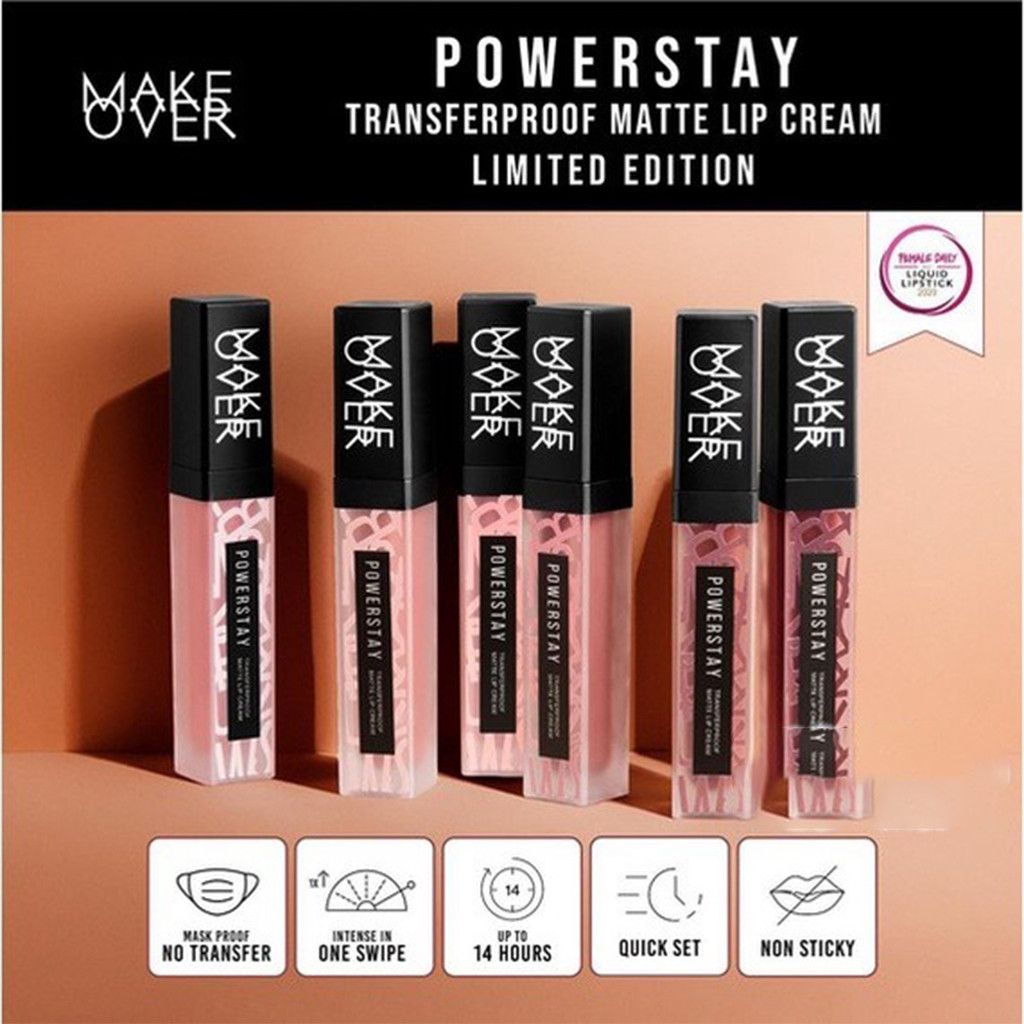 MAKE OVER Powerstay Transferproof Matte Lip Cream (Limited Nude Edition) 7gr | TnT Beauty Shop