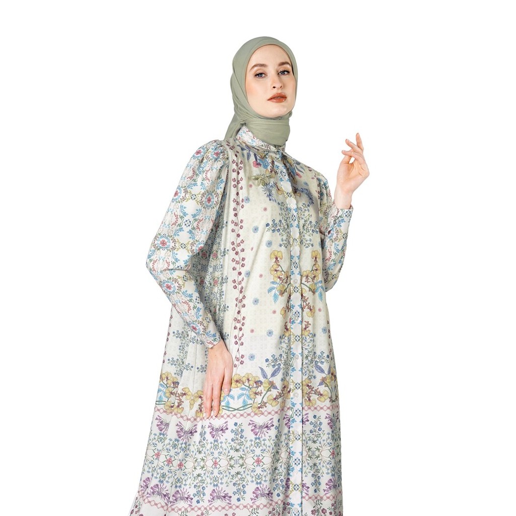 Nada Puspita Orchidea Ruffle Dress Cream