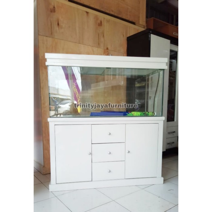 Meja Aquarium Plus Aquarium Sama Tutup 120cm Kaca 8ml/trinityjayafurni