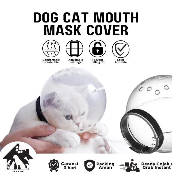TERBARU HELM HEWAN PELIHARAAN KUCING ANJING / BAHAN BREATHABLE / BRONGSONG PENUTUP MULUT ANTI GIGIT