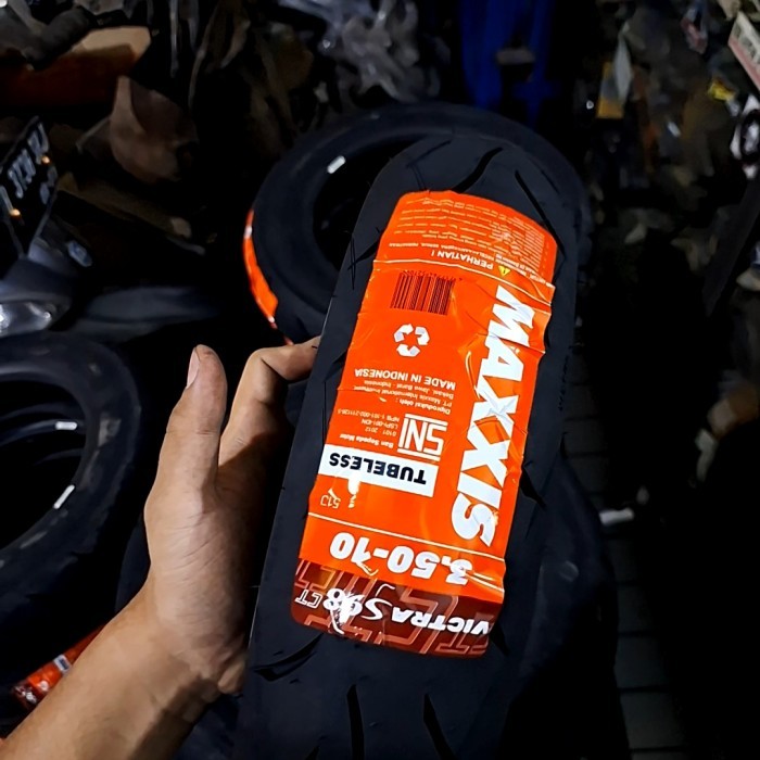 Sepasang Ban Tubless Maxxis Ring 10 350/10 Baru Produksi 2024 Untuk Vespa Px Sprint Excel Exclusive