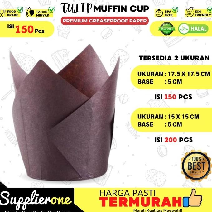 Sale Muffin Cup Tulip Greaseproof / Muffin Tulip Paper Cup Oil Proof  / Kertas Cupcake Tulip / Kerta