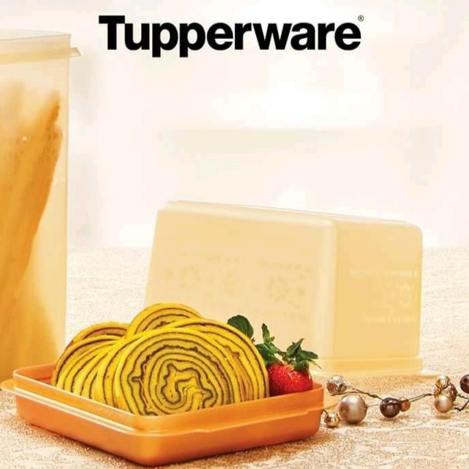 Tempat Kue Roti Tupperware Mosaic Bread Lover Gold Toples