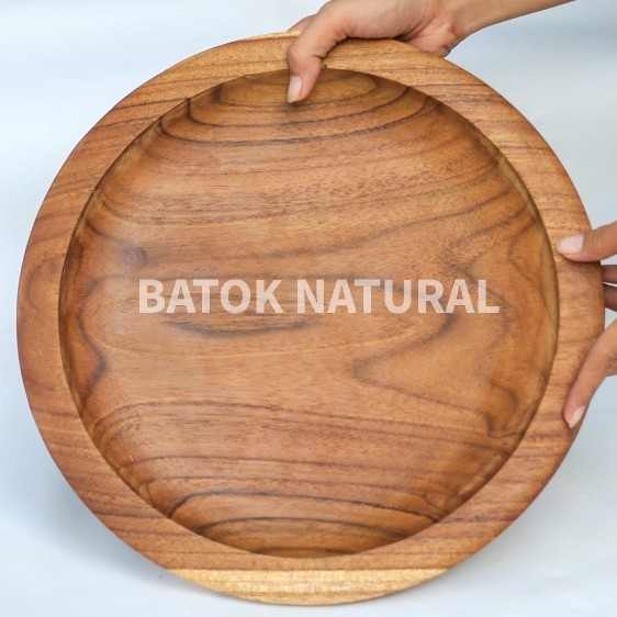 Set Ulekan Dan Cobek Cowek Kayu Mahon Super Jumbo Premium Ukuran 30Cm