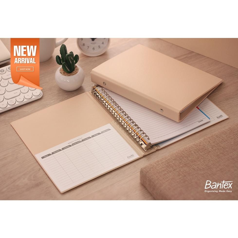 

TERLARIS Bantex Binder Note A5 20 Ring Besi Loose Leaf Multiring Binder Peach 1324 45 bas-12