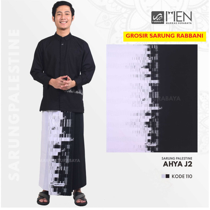 Rabbani Sarung Palestina Ahya J2 Putih Hitam Navy Motif Terbaru #Gratisongkir #Sale #Discount