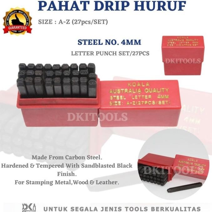 

Sale Pahat Drip Huruf Nomor Kunci Stempel Ketok 4 Mm Letter Punch Set