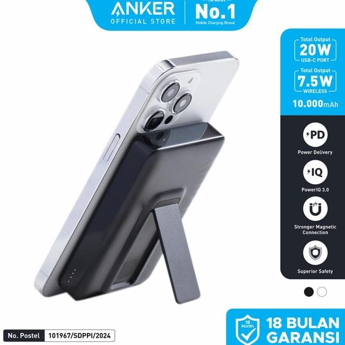 Powerbank Anker Maggo Magnetic  With Kickstand (10000 mAh, 20W)- A1652