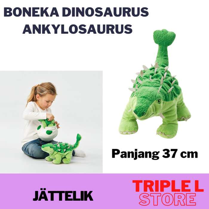 Boneka Dinosaurus Dino Ankylosaurus Panjang 37 cm JTLK